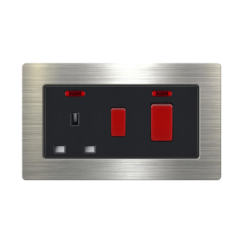 Stainless steel Switch W88-UK Socket Kitchen Switch-Silver